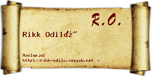 Rikk Odiló névjegykártya